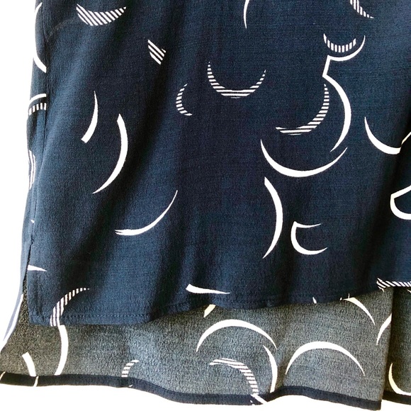 & Other Stories navy abstract print blouse shirt - Picture 3 of 6